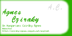 agnes cziraky business card